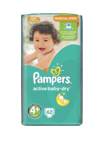 Подгузники Pampers Active Baby №4+ (9-20кг) 62шт.
